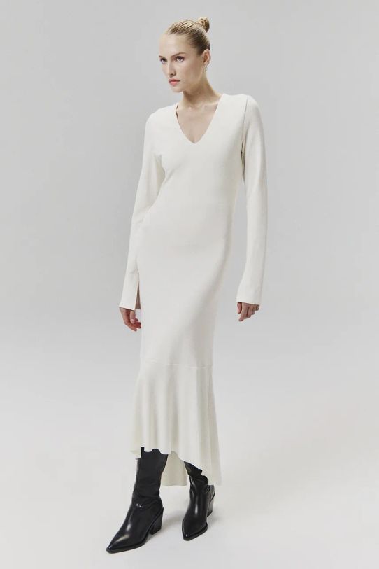 Šaty Answear.LAB midi béžová WA24.SUD00A