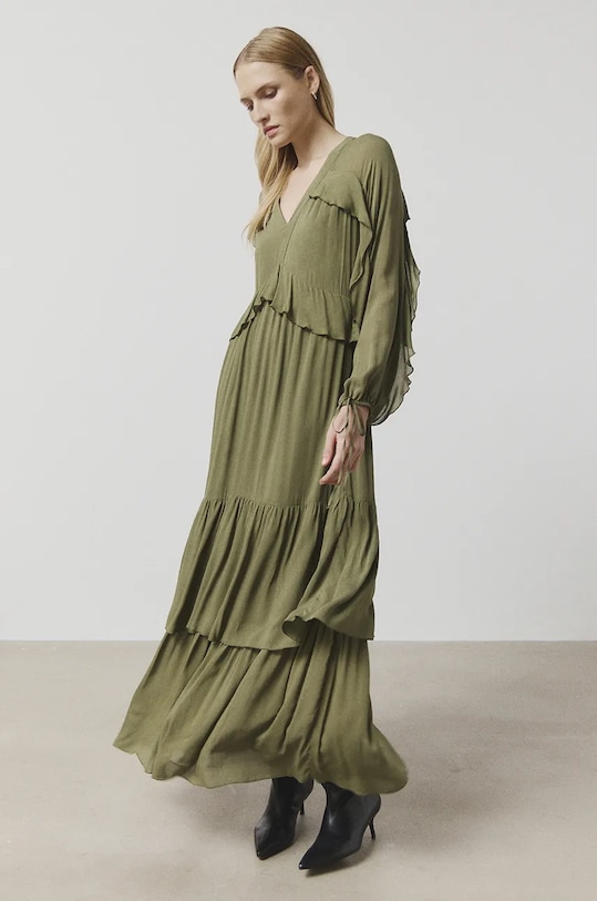 Answear Lab rochie verde WA24.SUD013