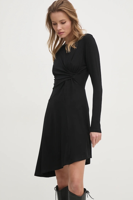 Haljina Answear.LAB bez uzorka crna WA24.SUD016