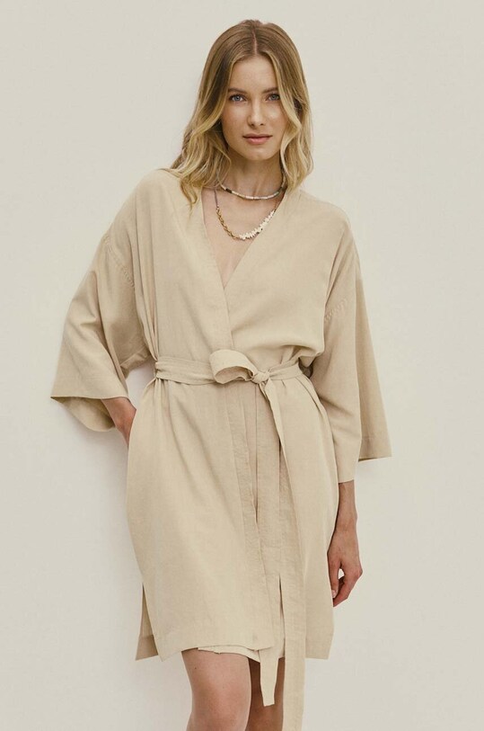 Льняна сукня Answear.LAB бежевий WA24.SUD019