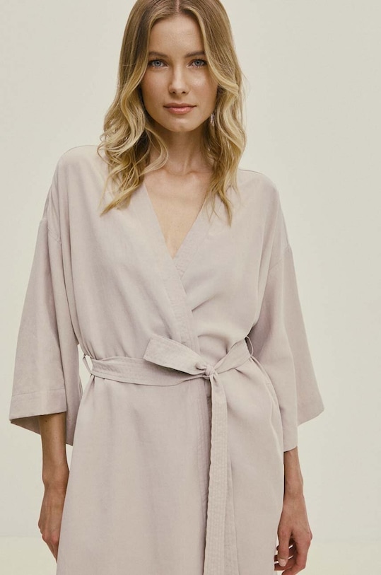 Answear Lab rochie din in gri WA24.SUD019