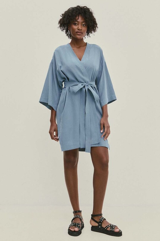 Answear Lab rochie din in WA24.SUD019 albastru WA24