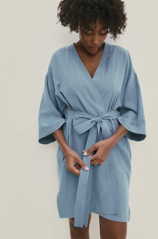 Φόρεμα με λινό Answear.LAB μπλε WA24.SUD019