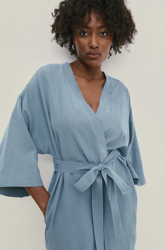 Answear Lab rochie din in WA24.SUD019 albastru