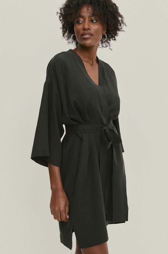 Answear Lab rochie din in WA24.SUD019 negru WA24