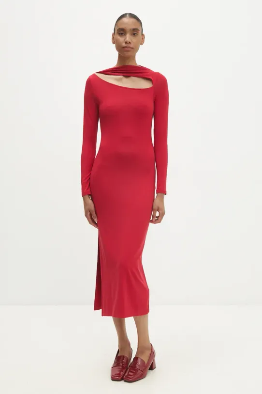 Answear.LAB sukienka WA24.SUD02A czerwony WA24