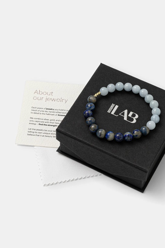 Akcesoria Answear.LAB bransoletka z kamieni naturalnych, ręcznie wykonana WA25-ABD009 niebieski