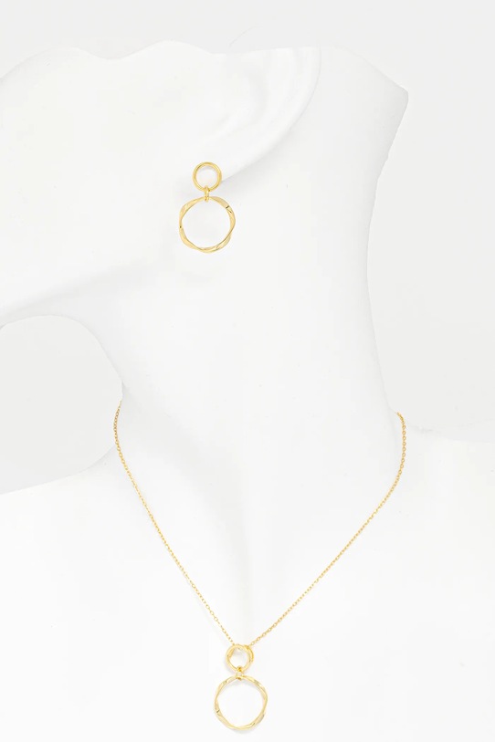 Answear.LAB naszyjnik i kolczyki ze srebra pokrytego złotem PSET209.1C.3C.hak złoty WS26