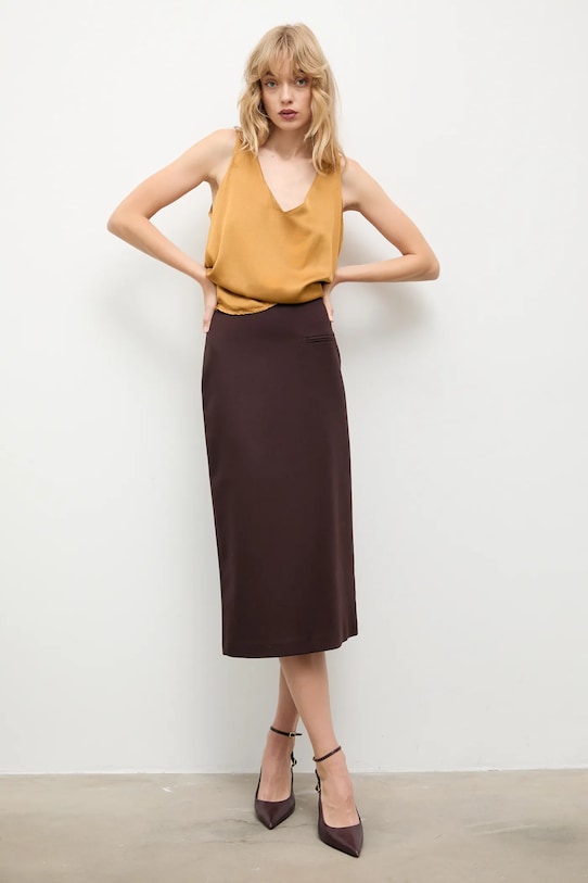 Answear.LAB bluzka 54088 brązowy