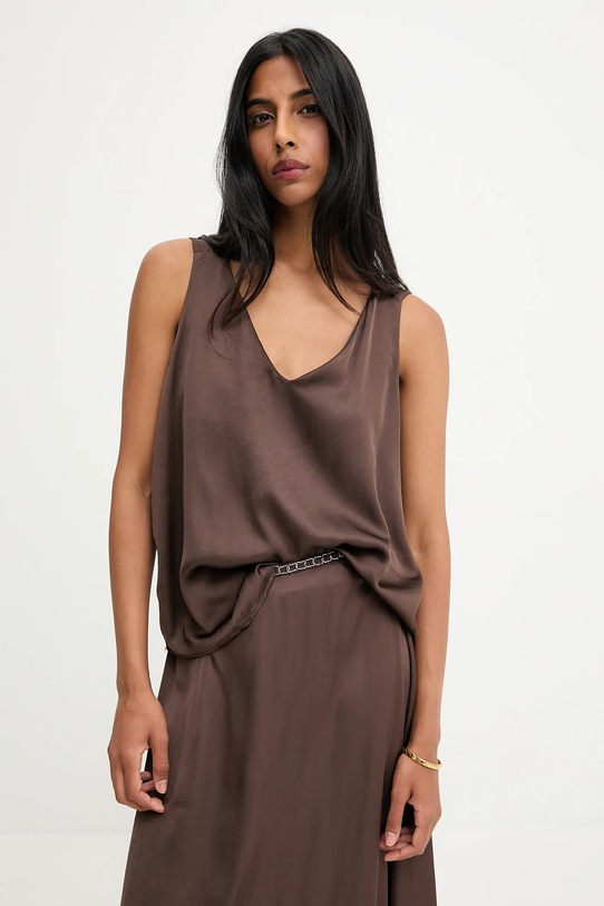 Μπλουζάκι Answear.LAB επίσημη καφέ 54088