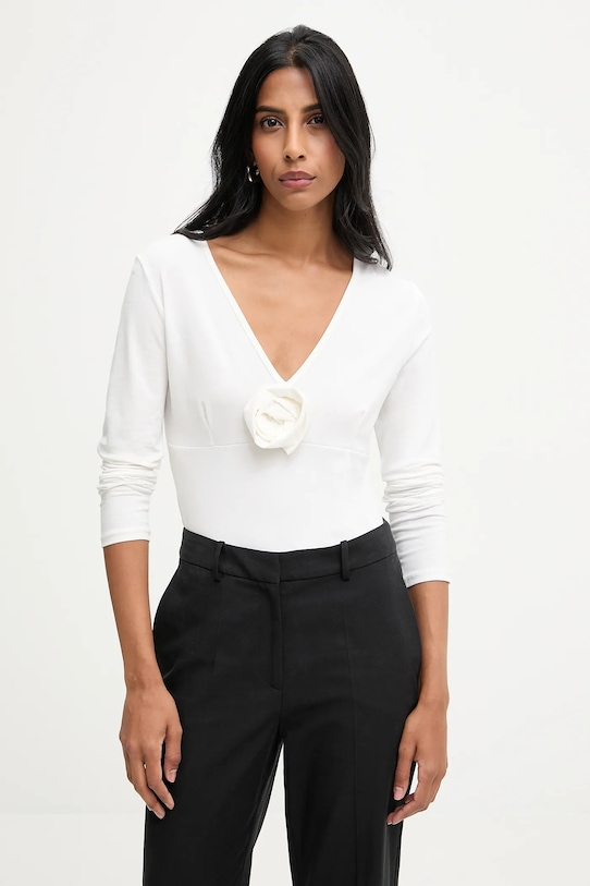 Answear.LAB bluzka z elastanem biały BL321