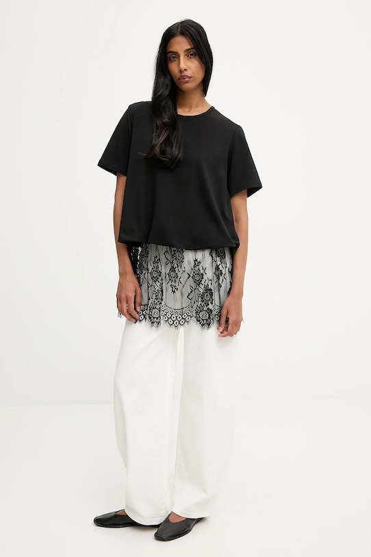 Answear.LAB bluzka z elastanem czarny 93201