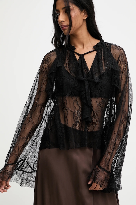 Blúzka Answear.LAB jednofarebný čierna 93210