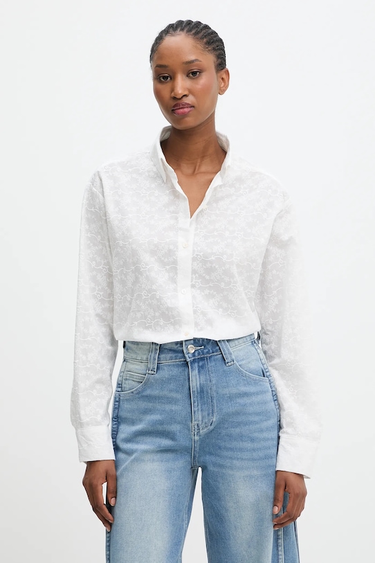 Bavlnená košeľa Answear.LAB nášivka biela 8521905