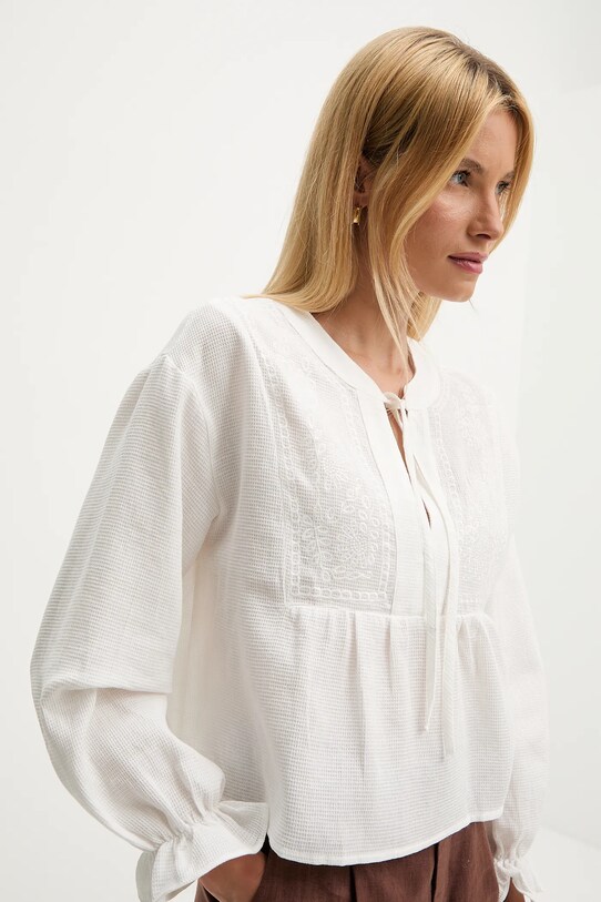 Βαμβακερή μπλούζα Answear.LAB λευκό FT974
