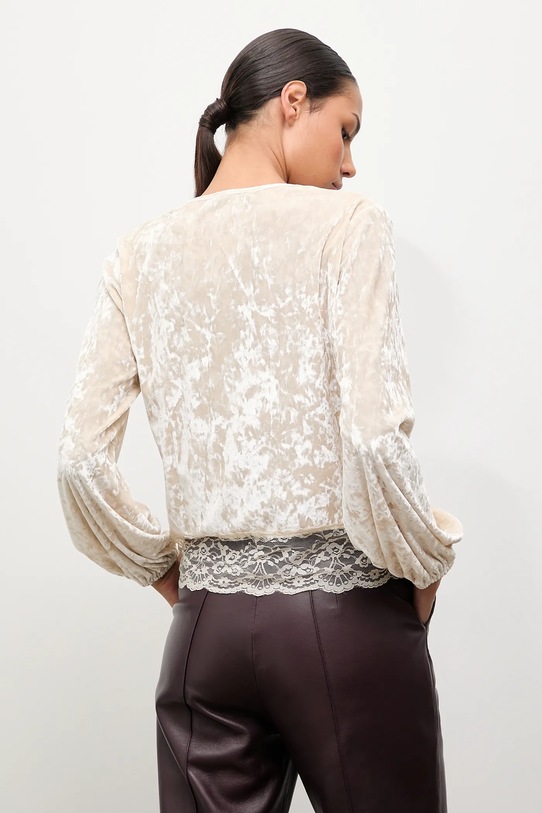 Oblečenie Zamatová blúzka Answear.LAB 81057.FLK béžová