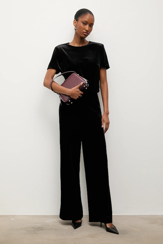 Answear.LAB bluzka welurowa 3081 czarny WA25