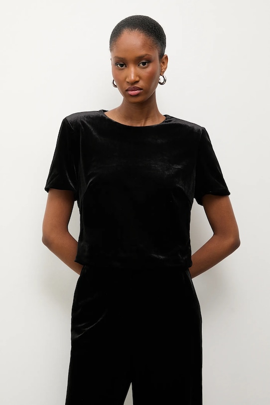 Odzież Answear.LAB bluzka welurowa 3081 czarny
