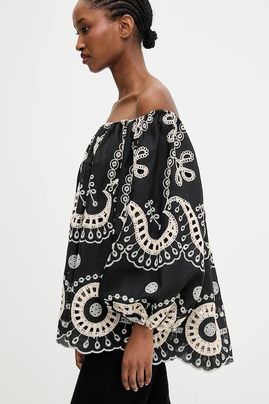 Answear.LAB bluzka wzorzyste czarny 15243