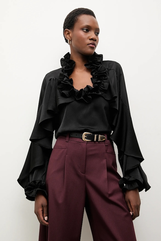 Ρούχα Μπλουζάκι Answear.LAB 9674.fh μαύρο