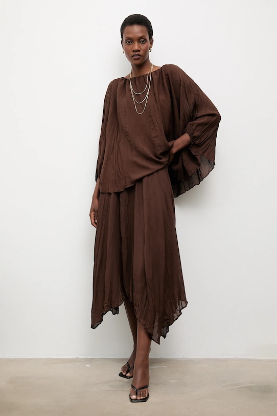 Answear.LAB bluzka ST.0478.top.tos brązowy WA25