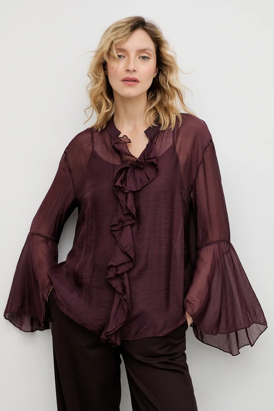 Answear.LAB bluzka casual bordowy 1159.hak