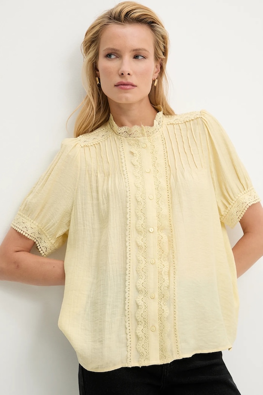 Majica Answear.LAB Brez vzorca rumena 4876.F