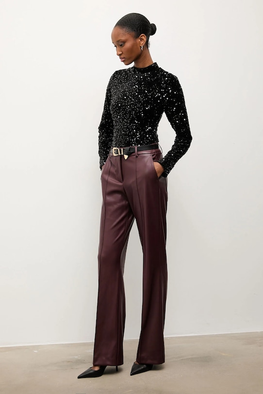 Велюрове боді Answear.LAB 31 чорний WA25