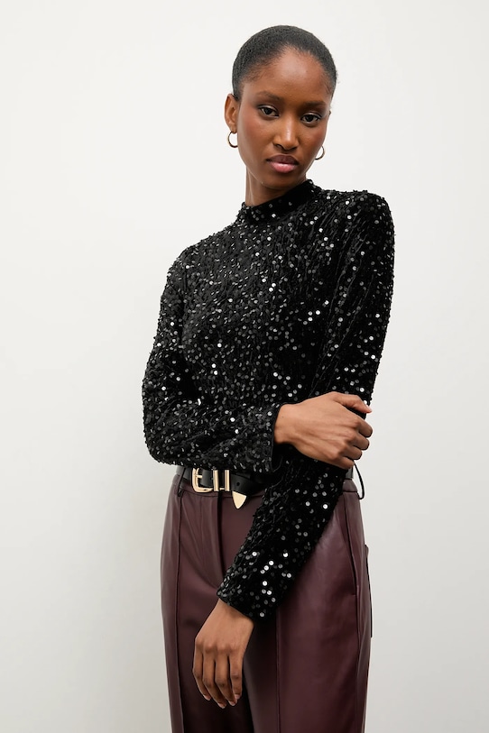 Велюрове боді Answear.LAB чорний 31