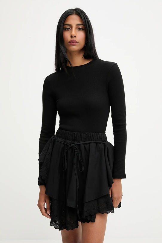 Answear.LAB longsleeve negru IVVI.PLAIN.TOS