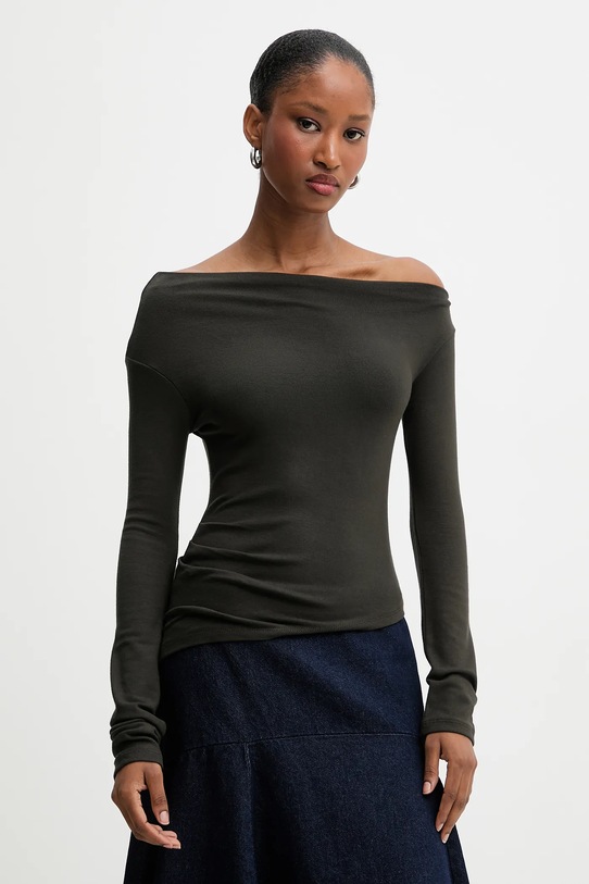 Answear.LAB longsleeve z elastanem zielony 16527.TOS