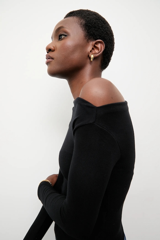 Tričko s dlhým rukávom Answear.LAB slim čierna 16527.TOS