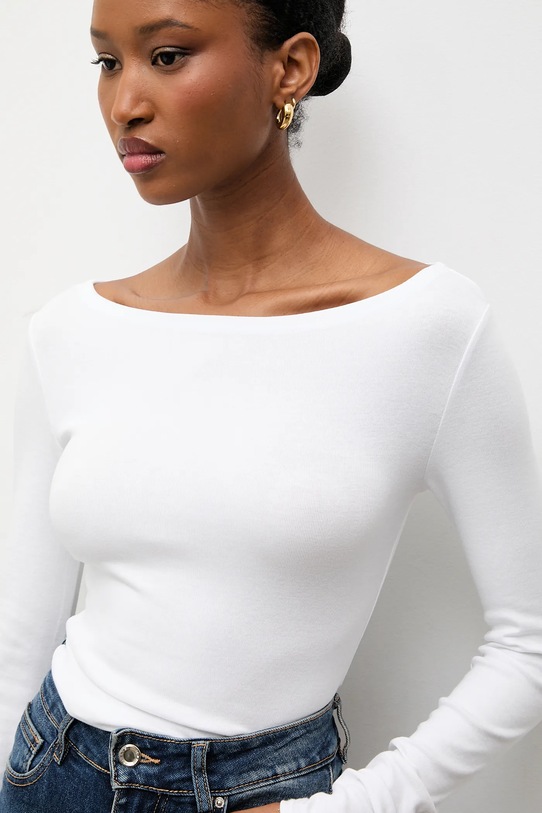Answear.LAB longsleeve biały dv.hit.sng.tak