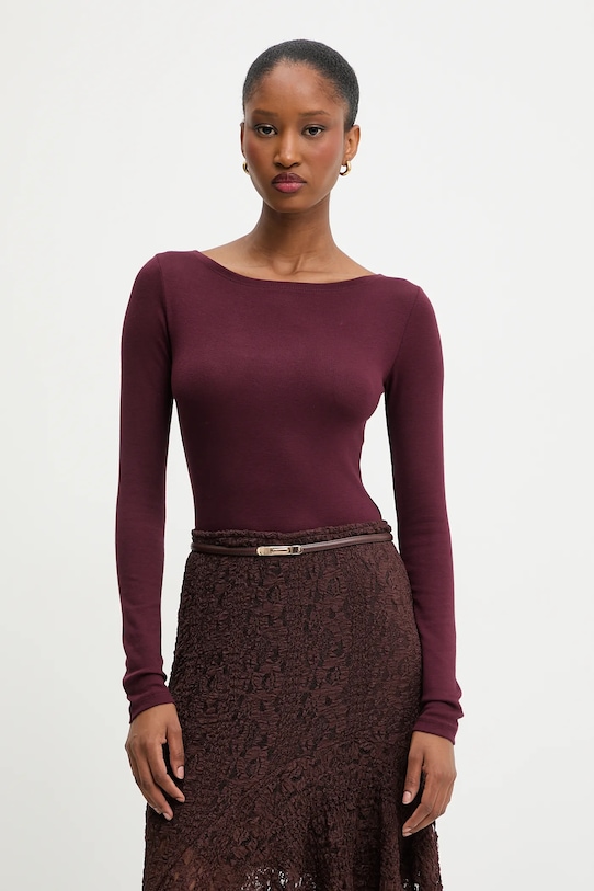 Answear.LAB longsleeve bordowy dv.hit.sng.tak