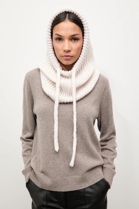 Answear.LAB kominiarka z wełną merino beżowy balaklava