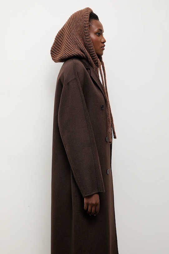 Answear.LAB kominiarka z wełną merino balaklava brązowy