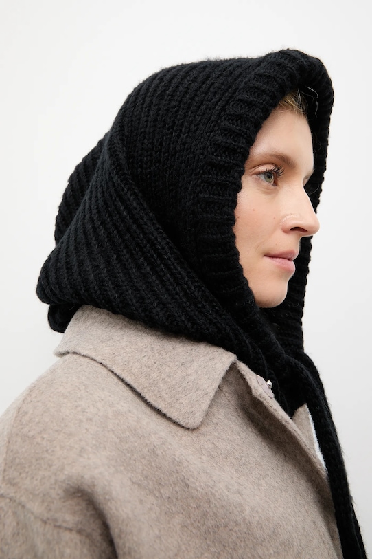 Kukla s vlnou Answear.LAB balaklava čierna