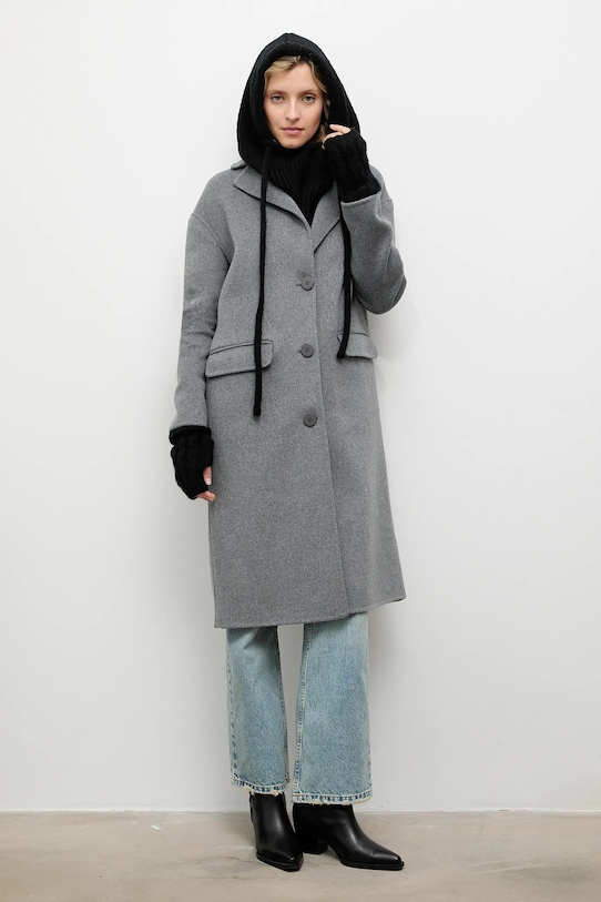 Answear.LAB kaptur z wełną merino czarny balaklava2