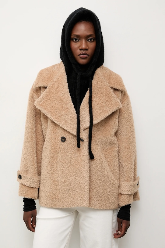 Answear.LAB kaptur z wełną merino balaklava2 czarny