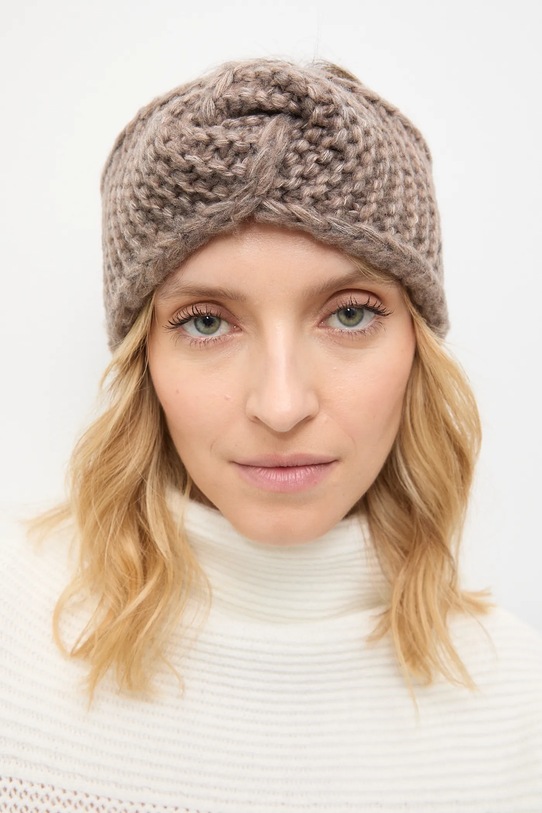 Answear.LAB opaska z wełną merino melanż beżowy 2305005-016