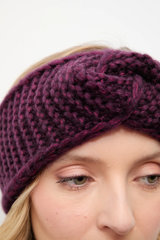 Vlnená čelenka Answear.LAB melanž burgundské 2305005-016