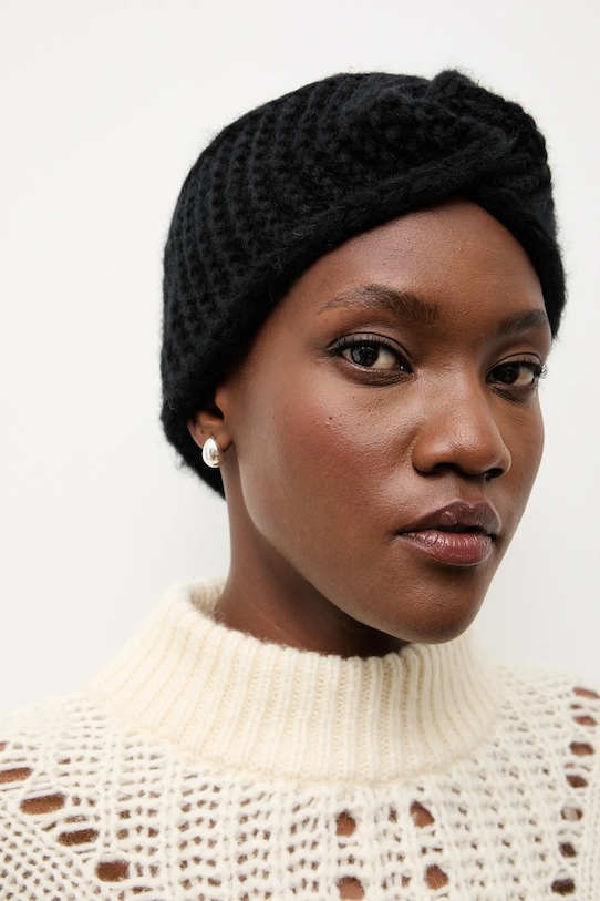 Vlnená čelenka Answear.LAB melanž čierna 2305005-016