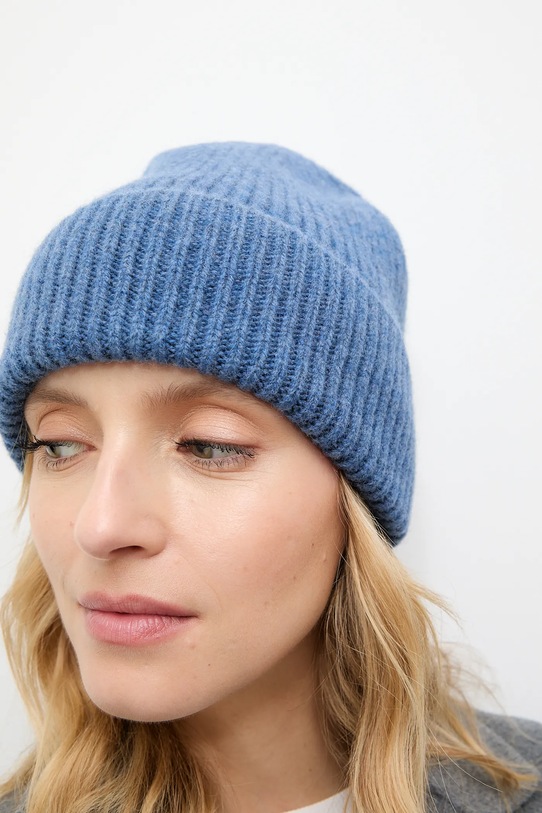 Answear.LAB czapka wełniana wełna fioletowy WZ24-CAD00J.cms