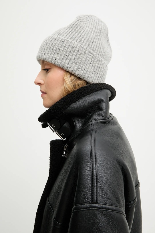Answear.LAB czapka wełniana wełna szary cadJ.cms