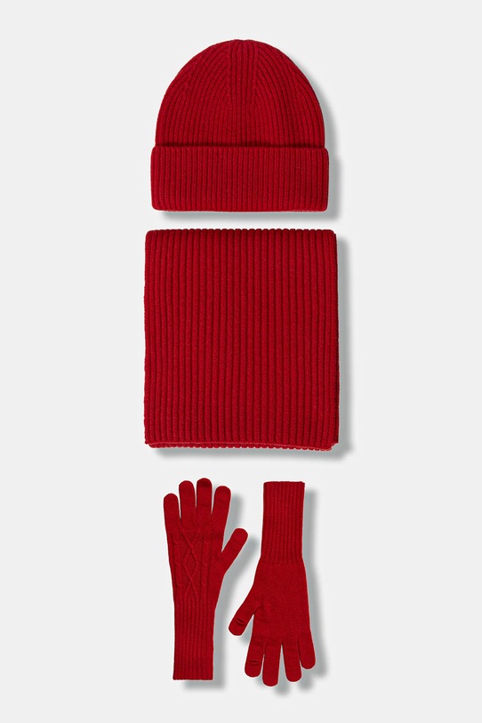 Answear.LAB komplet wełniany wełna czerwony CAD013.cms