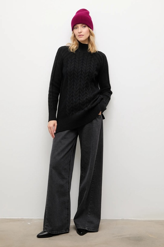 Answear.LAB czapka wełniana LL8.cms fioletowy