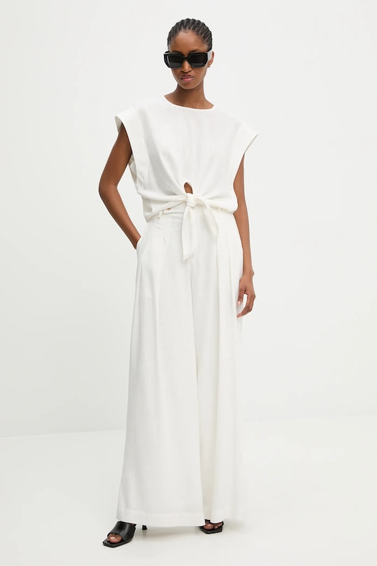 Answear.LAB komplet z lnem tkanina biały 5343.5344.IOS