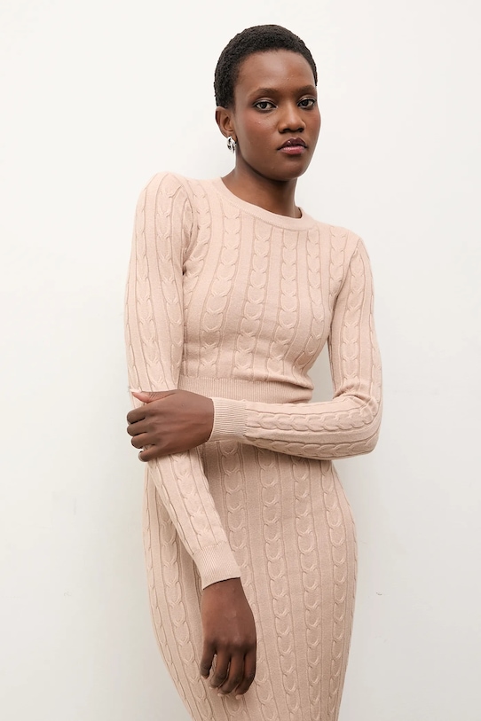 Answear.LAB bluză și fustă MC7575.fh bej WA25