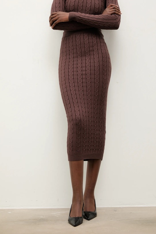 Îmbrăcăminte Answear.LAB bluză și fustă MC7575.fh maro