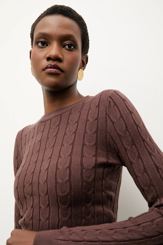 Answear.LAB bluză și fustă MC7575.fh maro